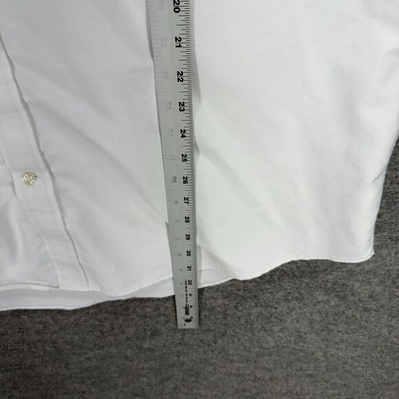 Lands' End Shirt Men 2XL White Button Up Collared Short Sleeve Cotton Pockets - Picture 6 of 7